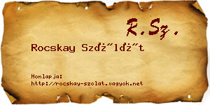 Rocskay Szólát névjegykártya